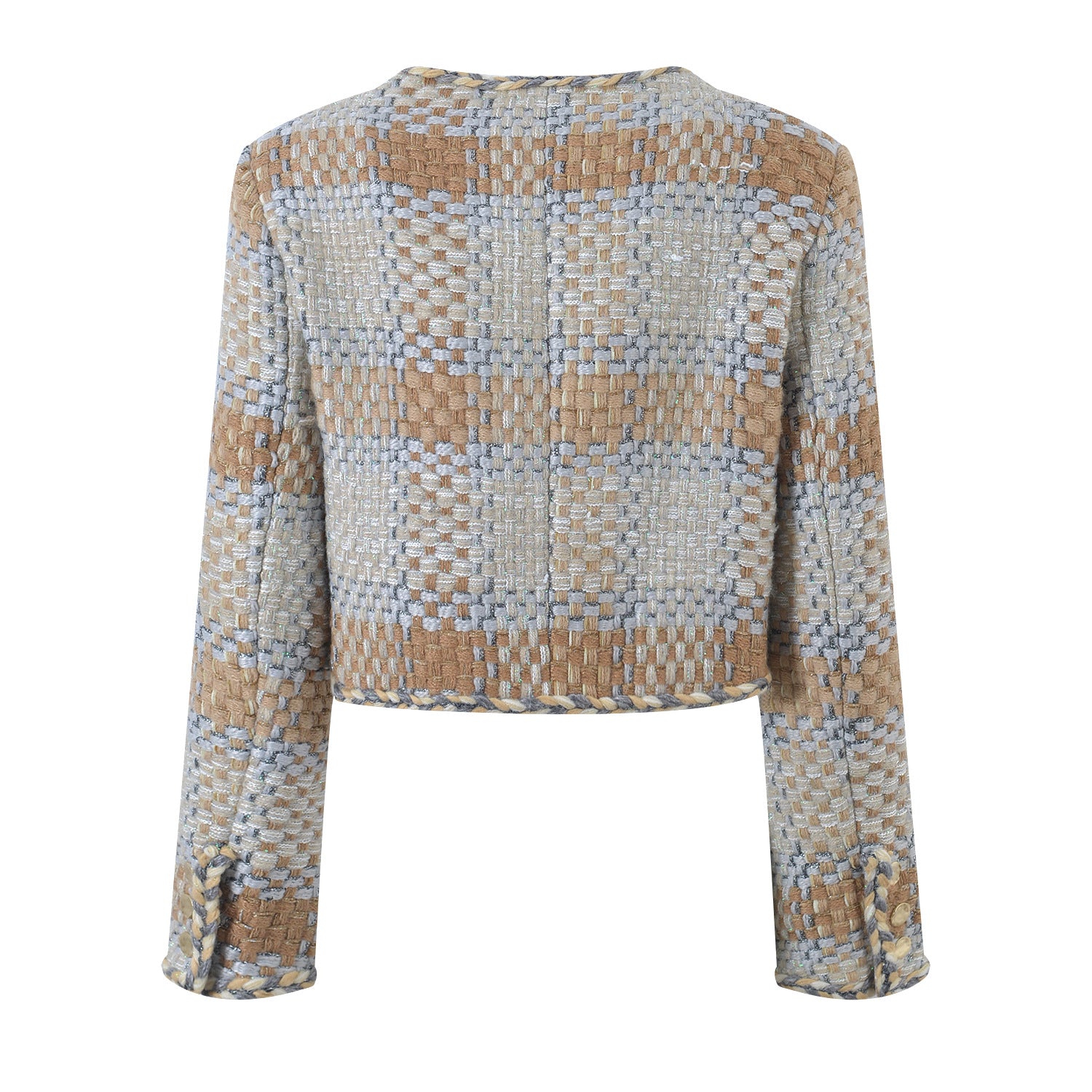 Korean Fashion Winter Jackets for Women  Elegant O-neck Woven Wool Coat Luxury High Quality