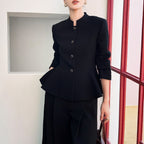 Spring New Black Blazer for Women, Multi-Season Stylish Lightweight Luxury Fitted Slimming Top