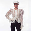 Round neck flared sleeves slim fit irregular shirt top