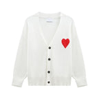 Y2k Sweaters Women Autumn Heart Embroidery Midnight Blue Cardigan Fashion Warm Loose Fit Lover Cotton Knitted Cardigans Mens top