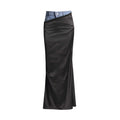 Patchwork Demin Designer Skirts For Women High Waist Spliced Button Temperament Asymmetrical Skirt Female Fashion
