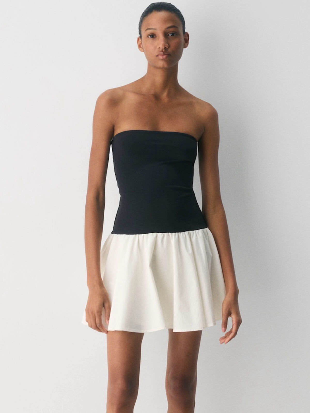 Patchwork pleated dress