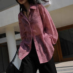 Fashionable Embossed Design Sheer Sun Protection Shirt for Women Loose-Fit Long Sleeve Blouse Summer Stylish Top