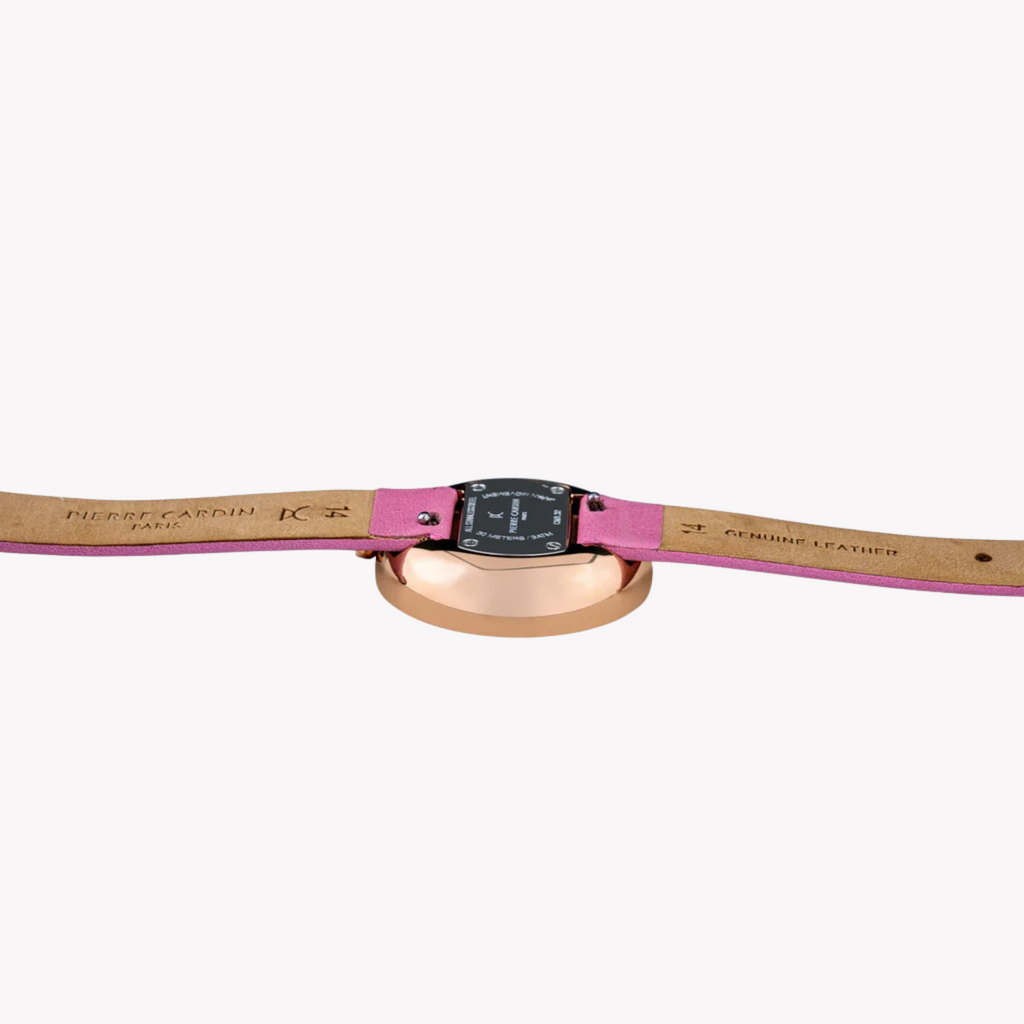 Pierre Cardin Women's Pink Leather Watch, Rose Gold Case | Cma.0004