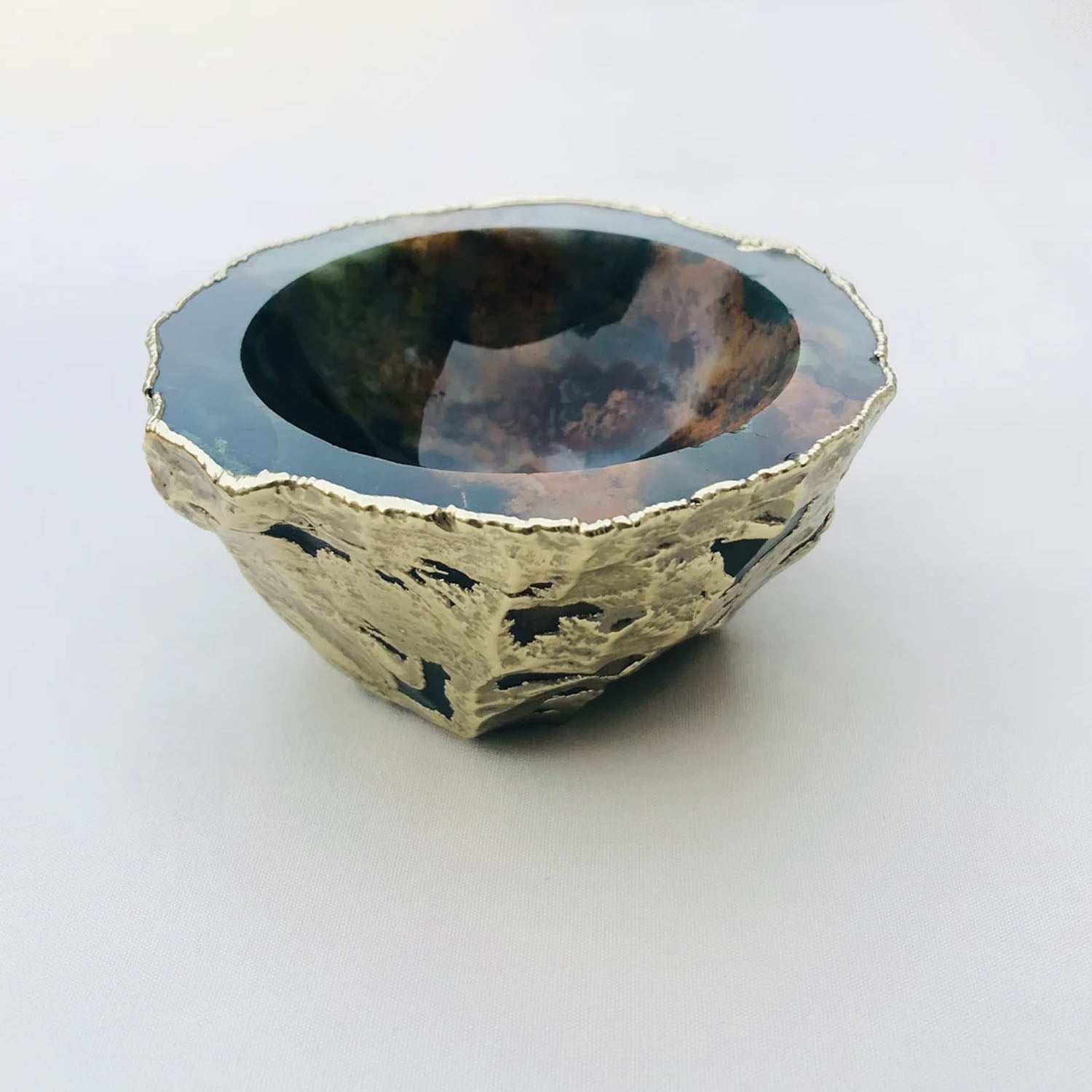 Earth Blue Agate Geode Nut/trinket/Jewellery Bowl