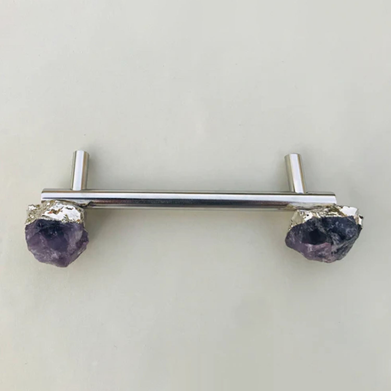 Set of 4 - Cabinet/Door/Drawer/Kitchen Handle and Pull - Amethyst/Agate/Quartz  stainless steel handles