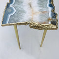 Large Grey Agate Single Piece Quartz/Gemstone/Crystal/Stone Organic Edge Side/Coffee Table