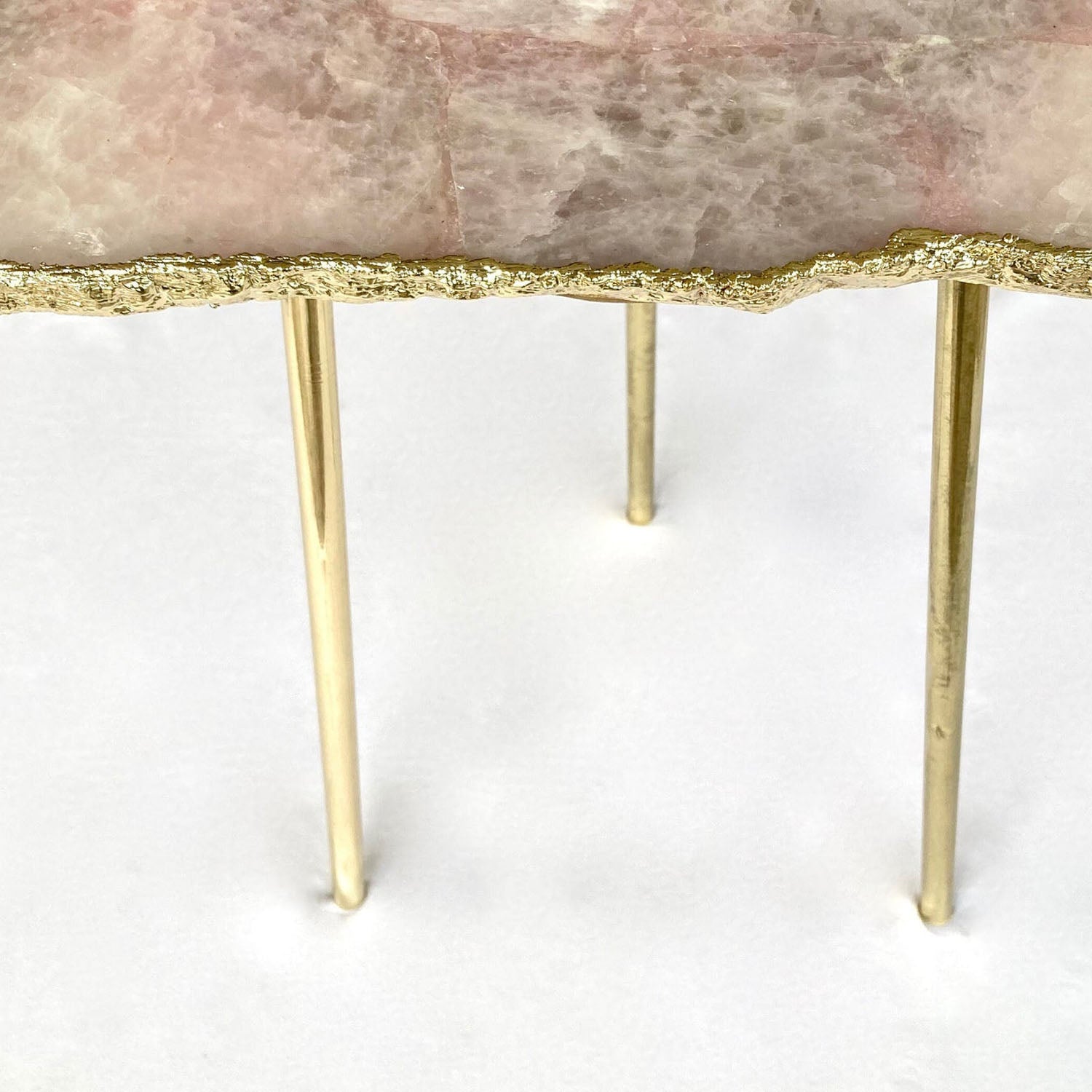 Rose Quartz Agate/Crystal/Gemstone/Quartz Organic Edge Side/Drink/Coffee Table