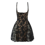 Light luxury camisole slimming low cut lace dress