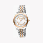 Just Cavalli Two Tone Stainless Steel Watch, Silver Dial | Jc1l210m0505