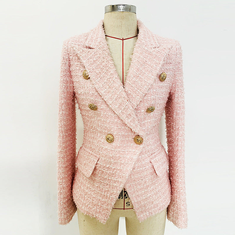 New Double Breasted Blazer Coats Women Fashion Party Club Clothes Long Sleeves Sequin Shinny Jackets Luxury Oversized