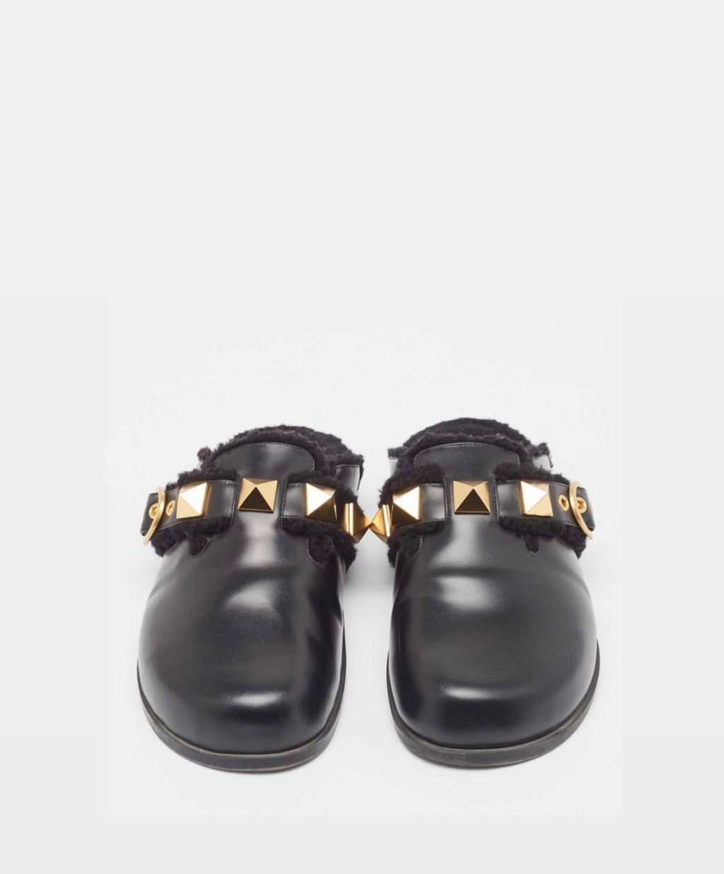Leather Furry Mules