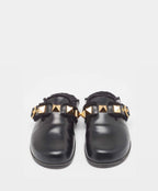 Leather Furry Mules