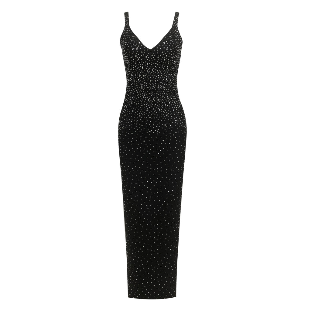 Diamond backless long dress