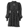 Women European And American Ins Short Skirt Lantern Sleeves Sexy Hollow Air Quality A Line Skirt Polka Dot Dress