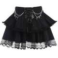 Gothic Layered Skirt with Chain Cross Design for Women, Fitted and Trendy Halloween Party Style