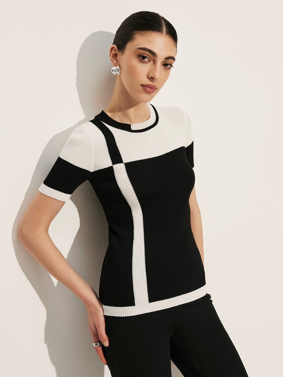 Patchwork Knit Top
