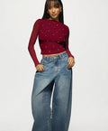 Mesh Rhinestone Top
