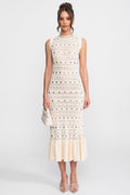Stud Ruffle Hem Dress