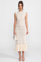 Stud Ruffle Hem Dress