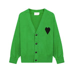 Y2k Sweaters Women Autumn Heart Embroidery Midnight Blue Cardigan Fashion Warm Loose Fit Lover Cotton Knitted Cardigans Mens top