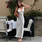 French style light luxury high-end sleeveless slim fit long skirt