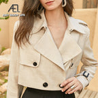 British Style Short Section Small Suit Jacket Female Spring Suit Design Sense High Waist
