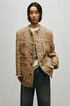 Fringed multi pocket jacket