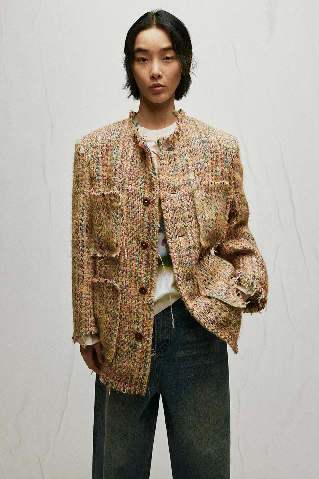Fringed multi pocket jacket