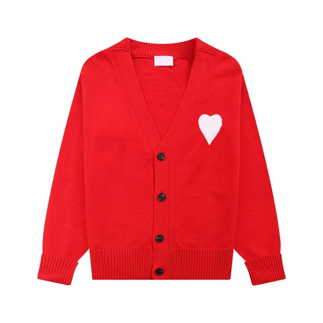 Y2k Sweaters Women Autumn Heart Embroidery Midnight Blue Cardigan Fashion Warm Loose Fit Lover Cotton Knitted Cardigans Mens top