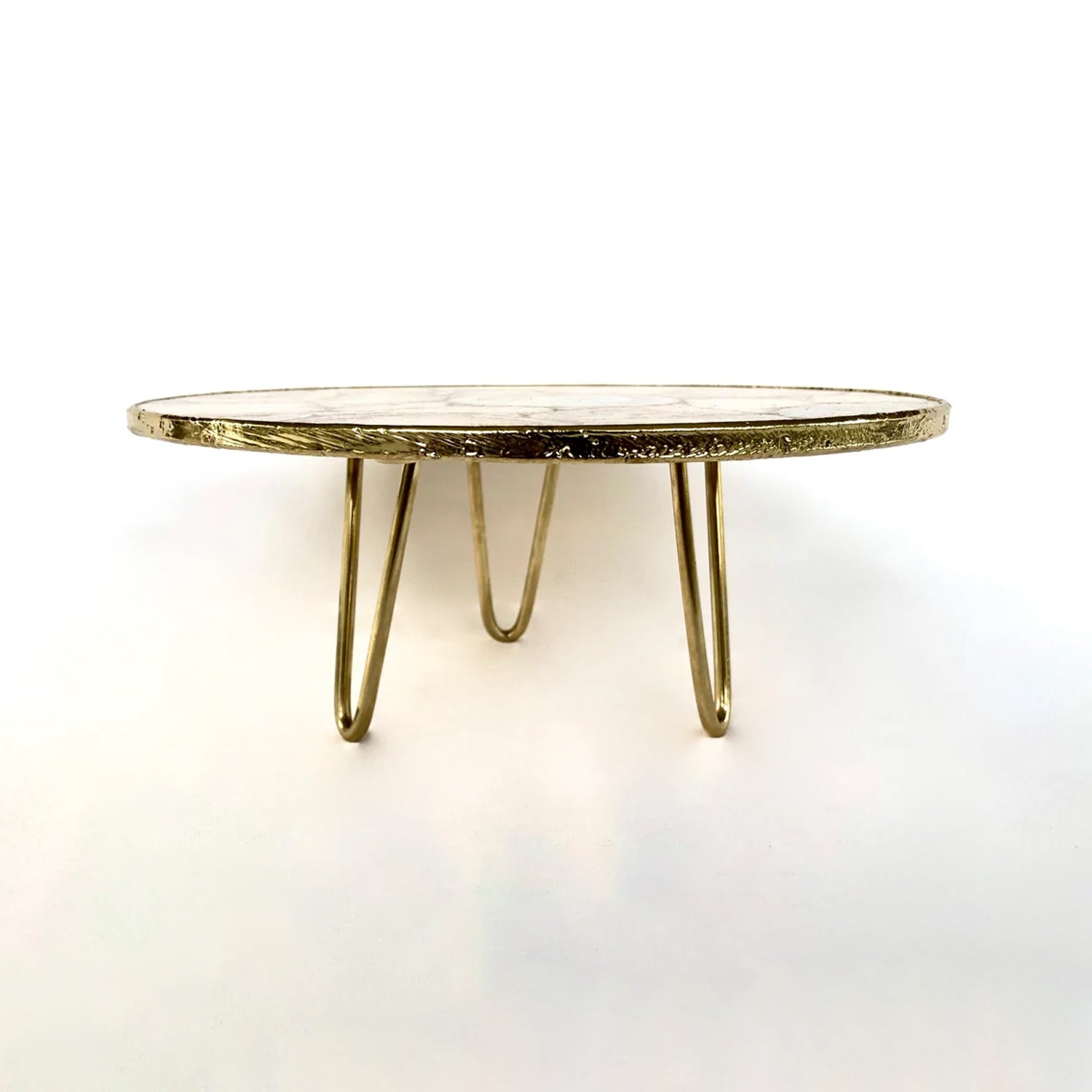 Golden Brown Agate Cake Stand/Centrepiece/Display Stand/Tray 10" Round