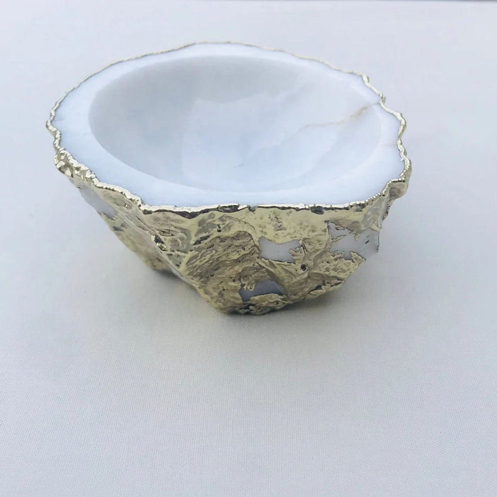 White Agate Geode Nut/trinket/Jewellery Bowl
