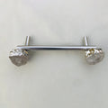 Set of 4 - Cabinet/Door/Drawer/Kitchen Handle and Pull - Clear Quartz/Agate  stainless steel handles
