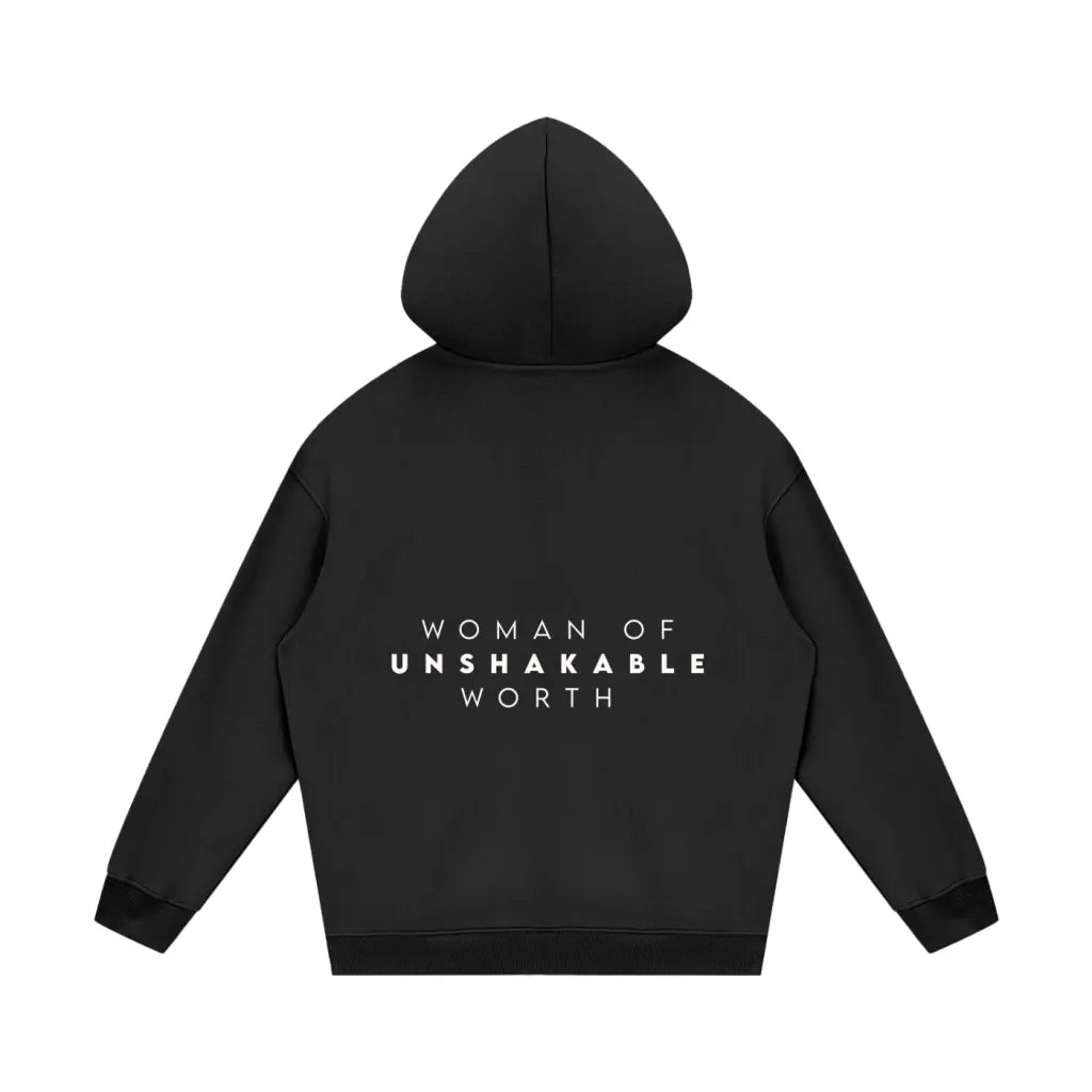 woman of unshakable worth Fleece Hoodie-2