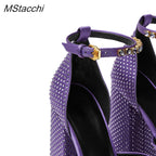 Processing time:4-7days after placing orders Two-double Platform Shoes Summer Ankle Strap Crystal Party Wedding Shoes  Luxury Designer Peep Toe Chunky Heels Women's Sandals
