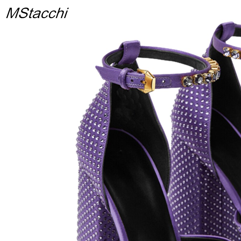 Processing time:4-7days after placing orders Two-double Platform Shoes Summer Ankle Strap Crystal Party Wedding Shoes  Luxury Designer Peep Toe Chunky Heels Women's Sandals