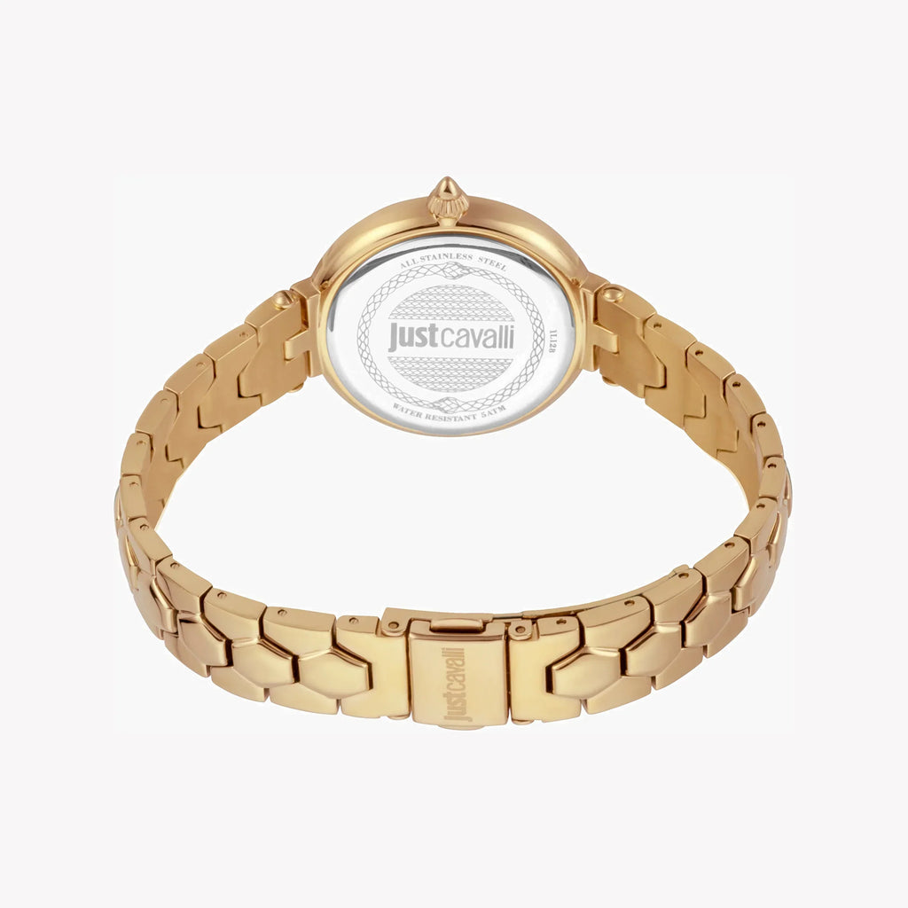 Just Cavalli Women's Gold Stainless Steel Watch, White Dial | Jc1l128m0565