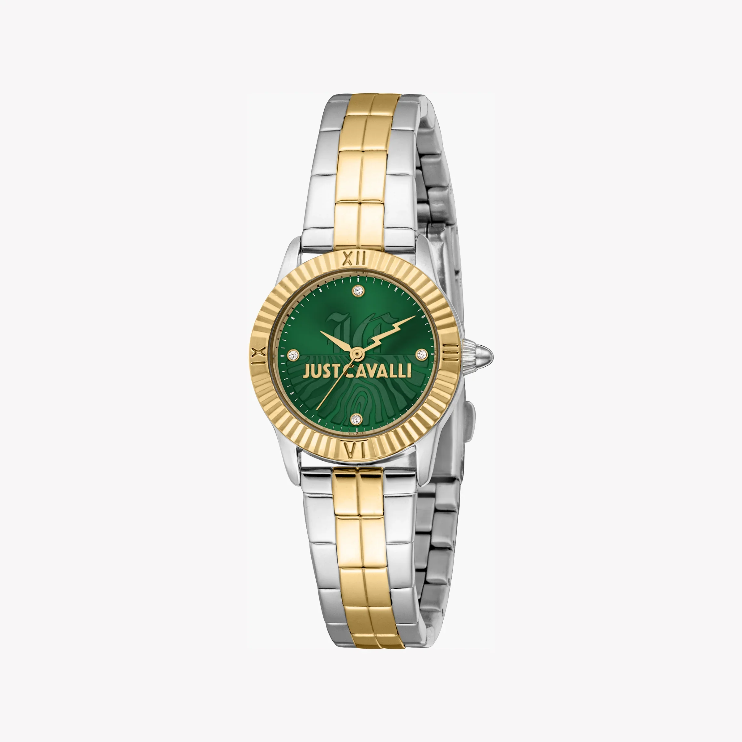 Just Cavalli Women's Two-Tone Watch, Dark Green Dial | Jc1l328m0085