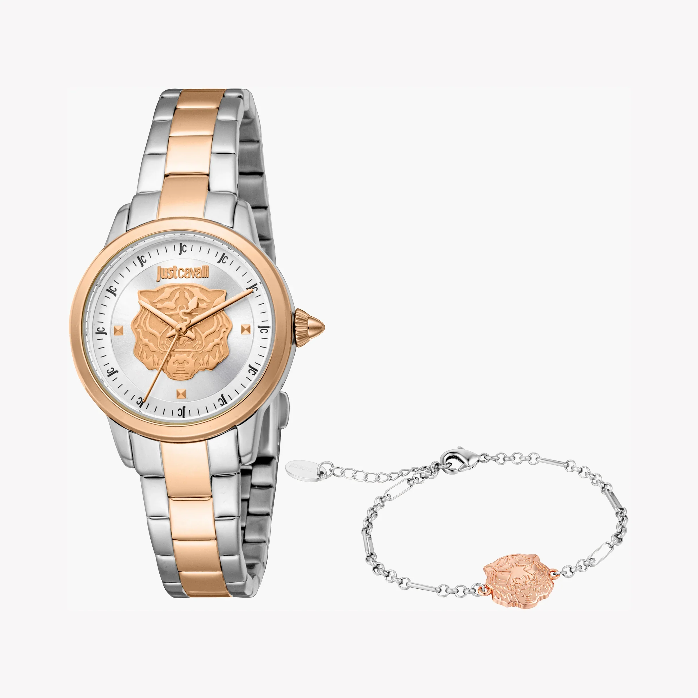 Just Cavalli Women's Two-Tone Watch, Silver Dial | Jc1l334m0105