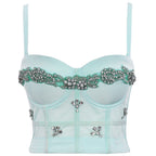 Sexy Fishbone Strapless Bra with Rhinestone Pattern for Performance