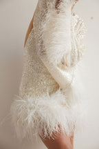 Backless feather dress