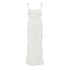 Sexy Backless Sleeveless Solid Color Fitted Elegant Evening Dress with Lace Women's Strapless Dress