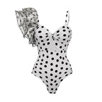 Women's Swimsuit Set Vintage Ruffle Dot Printed One Piece Vacation Swimwear Woman Beachwear Luxury Bathing Suit tankini