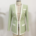 Newest Designer Blazer Women's Double Breasted Contrast Fringe Blazer Jacket
