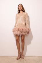 Backless feather dress