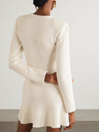 Buttoned ruffle dress