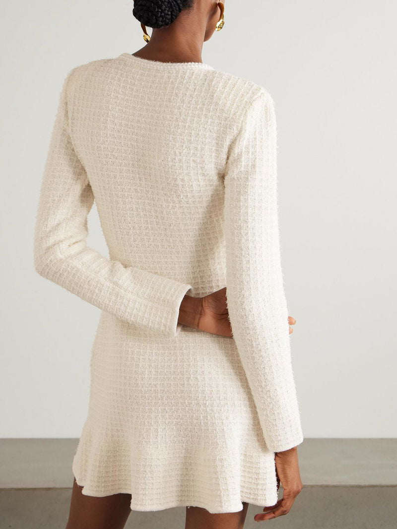 Buttoned ruffle dress