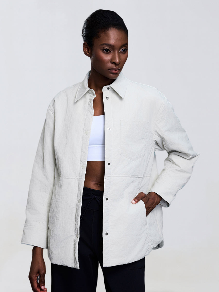 CozyLayer Collared Puffer Shirt