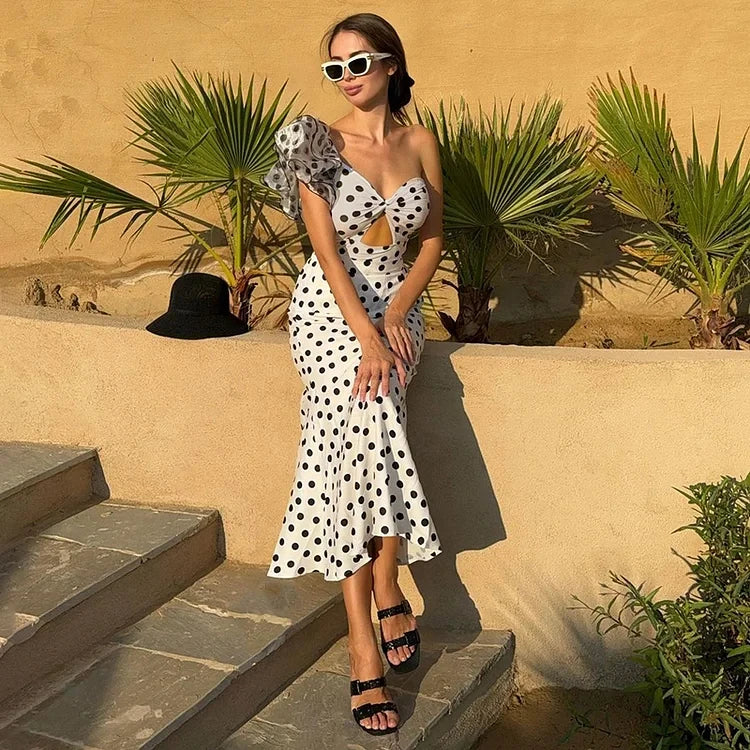 Women's Swimsuit Set Vintage Ruffle Dot Printed One Piece Vacation Swimwear Woman Beachwear Luxury Bathing Suit tankini