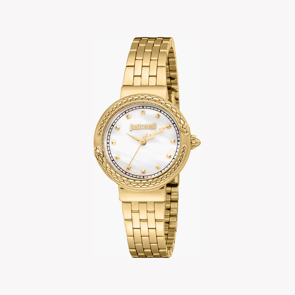 Just Cavalli Women's Gold Watch, White Mother-Of-Pearl Dial | Jc1l311m0025